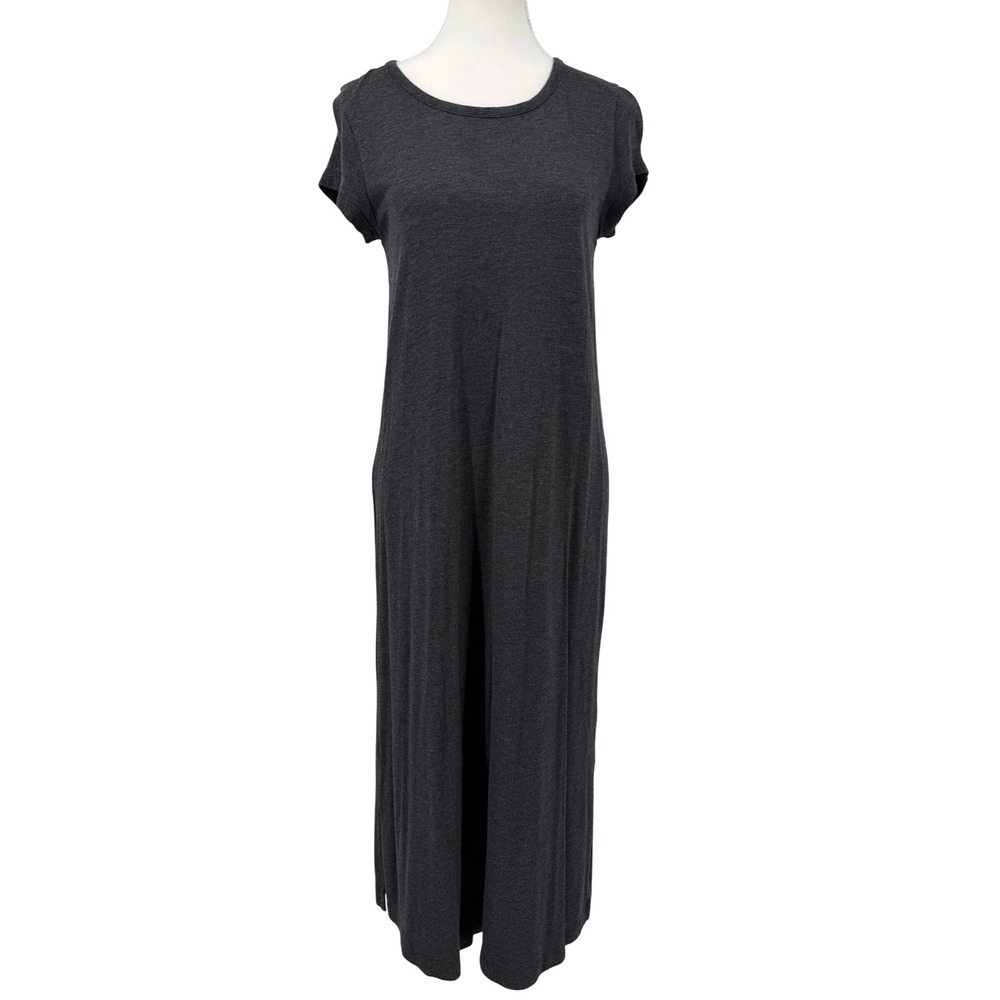 Madewell Womens Charcoal Gray Heather Short Sleeve Maxi T-Shirt Dress Size S